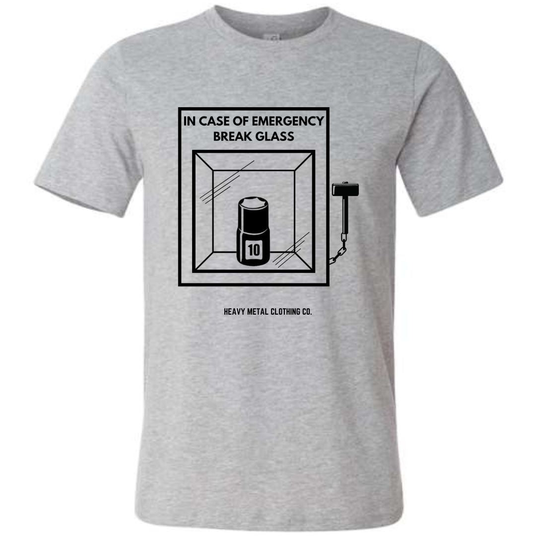 IN CASE OF EMERGENCY BREAK GLASS 10MM