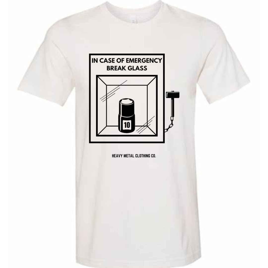 IN CASE OF EMERGENCY BREAK GLASS 10MM